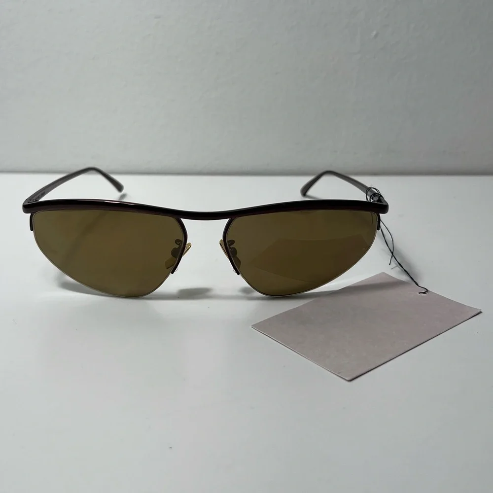 Bottega Veneta Oval Metal Pathos Cat Eye Mirrored Sunglasses BV1091S